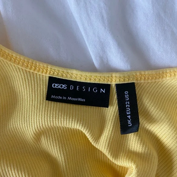 ASOS Yellow Buttoned Tank Top - Picture 3 of 6